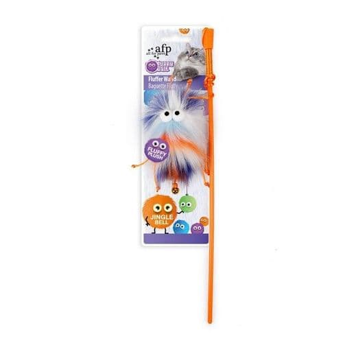 All For Paws Furry Ball Fluffer Wand Orange