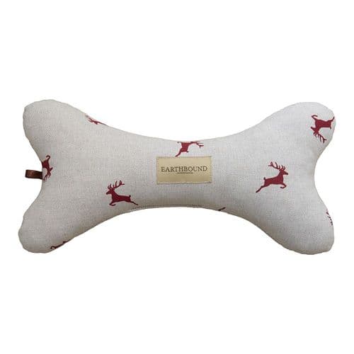 Earthbound Squeaky Bone Toy Stag Red