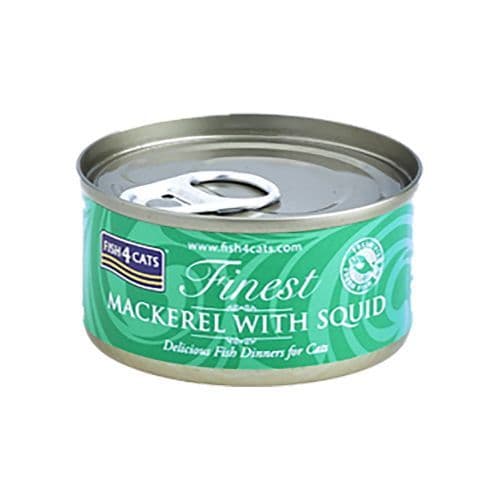 Fish4Cats Wet Food: Mackerel with Squid 10x70g