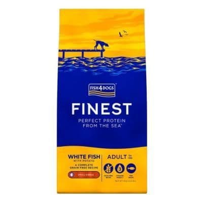 Fish4Dogs Dog Food: Adult Finest White Fish Small Kibble