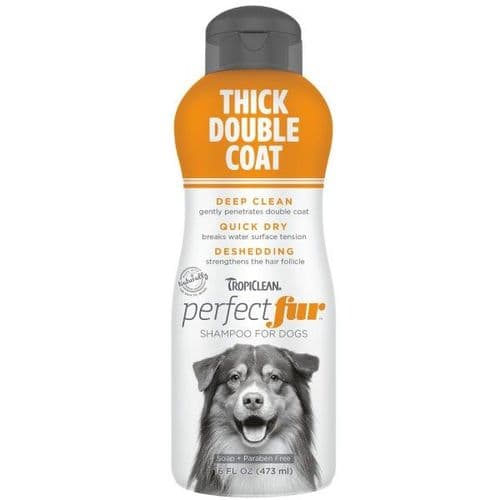 TropiClean Perfect Fur Thick Double Coat Shampoo for Dogs 473ml