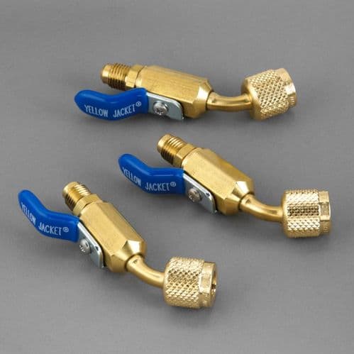 Yellow Jacket 45° Compact Ball Valves 1/4” 3 pack