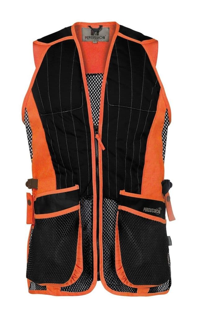 Percussion Orange Black Clay Pigeon Shooting Skeet Trap Vest