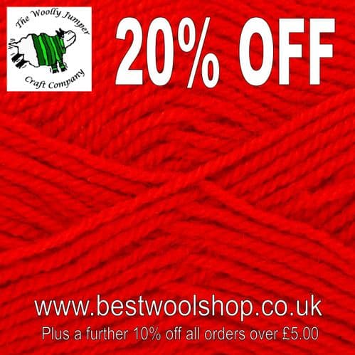 0009 RED - KING COLE VALUE DK KNITTING YARN 100G - 20% OFF