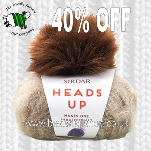 1 OMBRE - SIRDAR HEADS UP CHUNKY HAT KNITTING YARN & PATTERN WITH FURRY POM POM 40% OFF