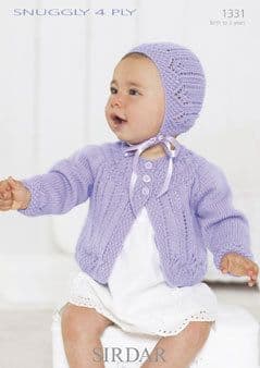 1331 SIRDAR SNUGGLY 4 PLY KNITTING PATTERN - TO FIT  0-2 YEARS