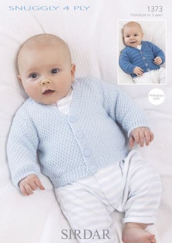 1373 PDF SIRDAR SNUGGLY 4 PLY CARDIGAN KNITTING PATTERN - PREMATURE TO 3 YEARS
