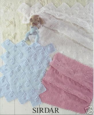 1747 SIRDAR SNUGGLY DK & 4 PLY BLANKETS KNITTING PATTERN - LARGE AND SMALL
