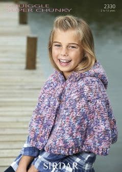 2330 - SIRDAR SQUIGGLE SUPER CHUNKY CARDIGAN KNITTING PATTERN - TO FIT 2-13 YEARS