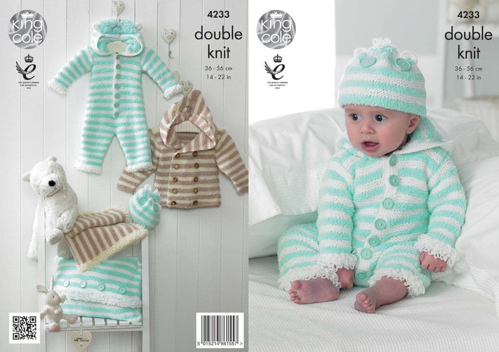 King Cole 4312 Baby's Set DK Knitting Pattern Tailles 14-22"