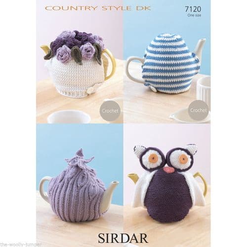 7120 SIRDAR COUNTRY STYLE DK TEA COSY - COSIES CROCHET & KNITTING PATTERN