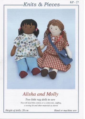 KP-27 KNITS & PIECES ALISHA & MOLLY TWO LITTLE RAG DOLL PATTERN