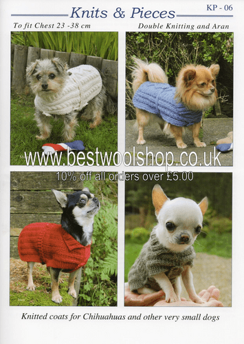 KP06 KNITS & PIECES DOG COAT KNITTING PATTERN BY SANDRA POLLEY